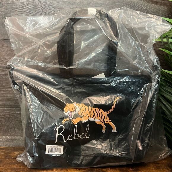 Wildfox Black Tiger Faux Leather Tote Bag in Black. New with tags! - Picture 3 of 10